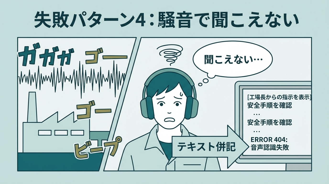 失敗パターン4：騒音で聞こえない
