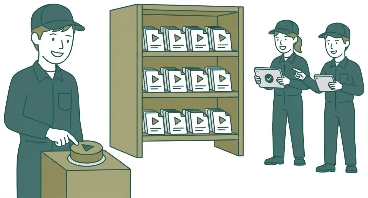 Playing work instructions kept on the shelf again